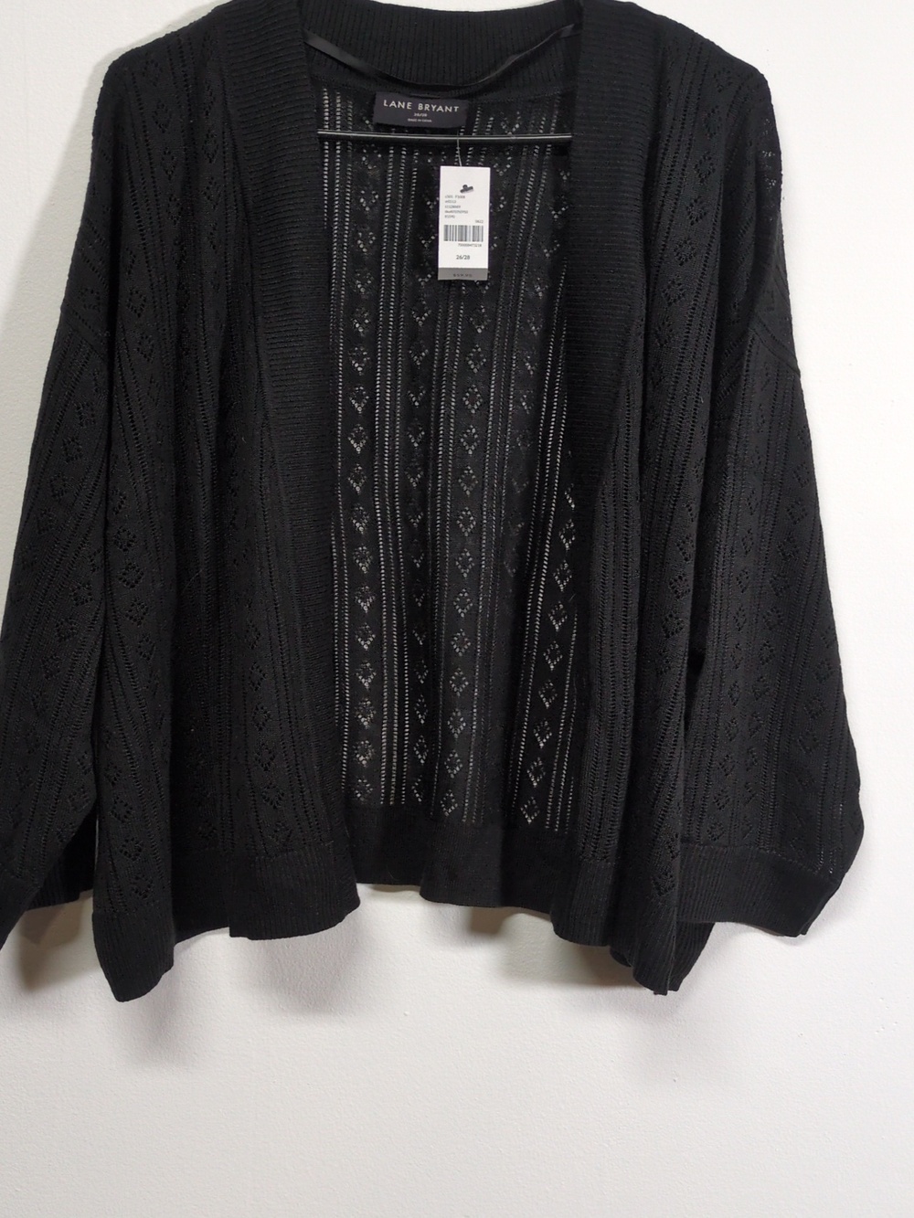 Lane Bryant Black Open Front Cardigan Sweater Women's Plus Size 26/28
